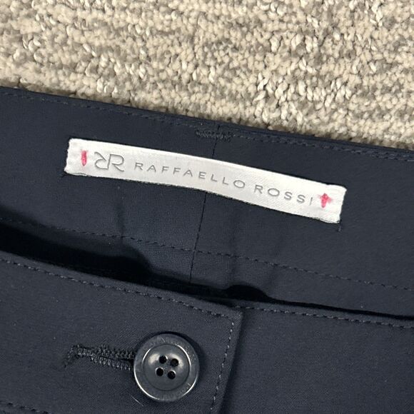 Raffaello Rossi Pants Womens 10 Ute 7/8 Navy Stretch Tapered Trousers Career - Picture 2 of 9